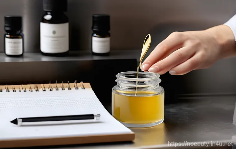 천연화장품 성분 혼합 시 주의점 - **Image Prompt 1:** A woman in her late 20s, with a gentle and inquisitive expression, stands in a s... 천연화장품 성분 혼합 시 주의점 - **Image Prompt 1:** A woman in her late 20s, with a gentle and inquisitive expression, stands in a s...